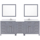 Modern Fittings Caroline Parkway 93" Double Bath Vanity with Calacatta Quartz Top and Square Sinks