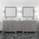 Modern Fittings Caroline Parkway 93" Double Bath Vanity with Cultured Marble Quartz Top and Round Sinks