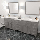 Modern Fittings Caroline Parkway 93" Double Bath Vanity with Cultured Marble Quartz Top and Round Sinks