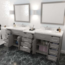 Modern Fittings Caroline Parkway 93" Double Bath Vanity with Cultured Marble Quartz Top and Round Sinks