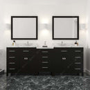 Modern Fittings Caroline Parkway 93" Double Bath Vanity with Cultured Marble Quartz Top and Round Sinks