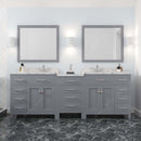 Modern Fittings Caroline Parkway 93" Double Bath Vanity with Cultured Marble Quartz Top and Round Sinks