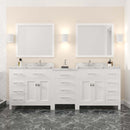 Modern Fittings Caroline Parkway 93" Double Bath Vanity with Cultured Marble Quartz Top and Round Sinks Faucets