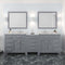 Modern Fittings Caroline Parkway 93" Double Bath Vanity with Cultured Marble Quartz Top and Square Sinks Faucets