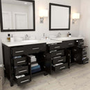 Modern Fittings Caroline Parkway 93" Double Bath Vanity with Quartz Top and Round Sinks Faucets