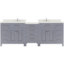 Modern Fittings Caroline Parkway 93" Double Bath Vanity with Quartz Top and Round Sinks