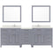 Modern Fittings Caroline Parkway 93" Double Bath Vanity with Quartz Top and Round Sinks