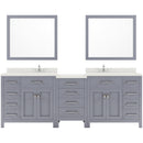 Modern Fittings Caroline Parkway 93" Double Bath Vanity with Quartz Top and Round Sinks Faucets