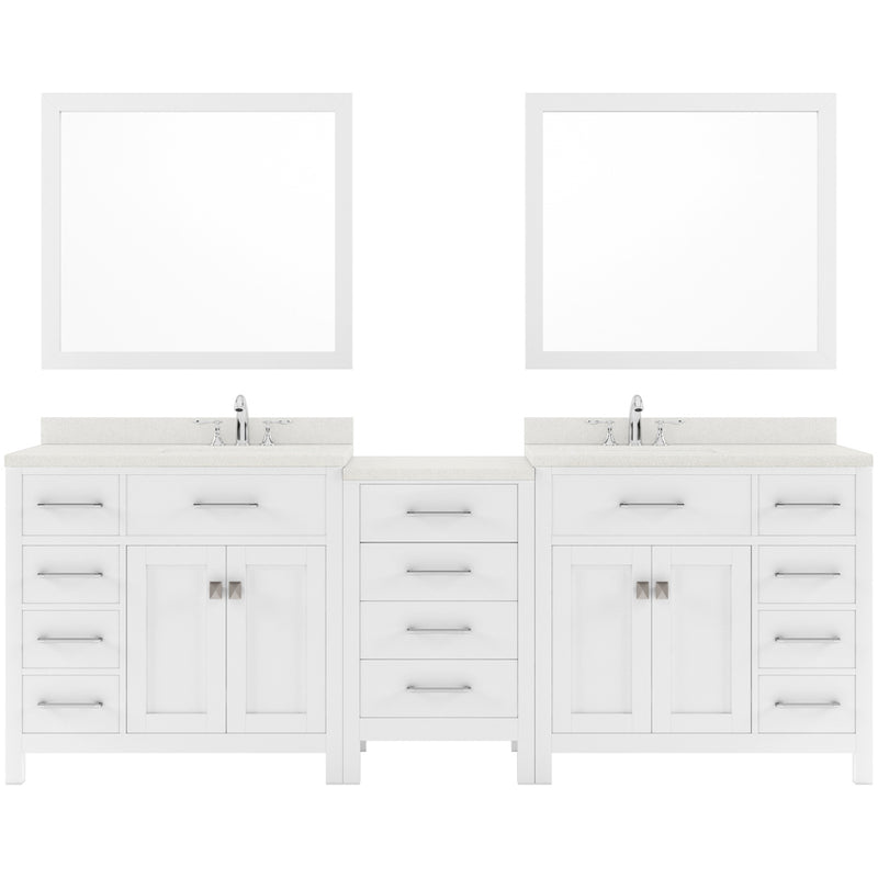 Modern Fittings Caroline Parkway 93" Double Bath Vanity with Quartz Top and Round Sinks