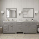 Modern Fittings Caroline Parkway 93" Double Bath Vanity with Quartz Top and Square Sinks Faucets