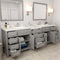 Modern Fittings Caroline Parkway 93" Double Bath Vanity with Quartz Top and Square Sinks Faucets