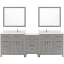 Modern Fittings Caroline Parkway 93" Double Bath Vanity with Quartz Top and Square Sinks Faucets