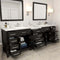 Modern Fittings Caroline Parkway 93" Double Bath Vanity with Quartz Top and Square Sinks Faucets