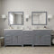 Modern Fittings Caroline Parkway 93" Double Bath Vanity with Quartz Top and Square Sinks