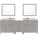 Modern Fittings Caroline Parkway 93" Double Bath Vanity with Marble Top and Round Sinks Faucets