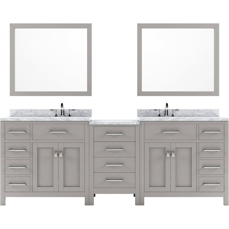 Modern Fittings Caroline Parkway 93" Double Bath Vanity with Marble Top and Round Sinks Faucets