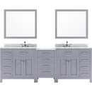 Modern Fittings Caroline Parkway 93" Double Bath Vanity with Marble Top and Round Sinks Faucets