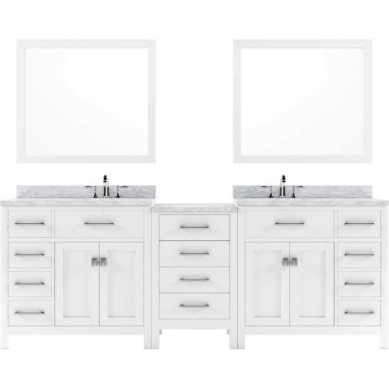 Modern Fittings Caroline Parkway 93" Double Bath Vanity with Marble Top and Round Sinks