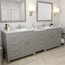 Modern Fittings Caroline Parkway 93" Double Bath Vanity with Marble Top and Square Sinks