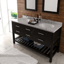 Modern Fittings Caroline Estate 60" Double Bath Vanity with Calacatta Quartz Top and Round Sinks