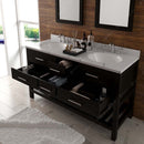 Modern Fittings Caroline Estate 60" Double Bath Vanity with Calacatta Quartz Top and Round Sinks