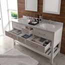 Modern Fittings Caroline Estate 60" Double Bath Vanity with Calacatta Quartz Top and Round Sinks