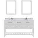 Modern Fittings Caroline Estate 60" Double Bath Vanity with Calacatta Quartz Top and Round Sinks