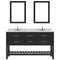 Modern Fittings Caroline Estate 60" Double Bath Vanity with Calacatta Quartz Top and Square Sinks