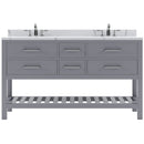 Modern Fittings Caroline Estate 60" Double Bath Vanity with Calacatta Quartz Top and Square Sinks