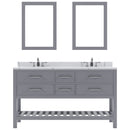 Modern Fittings Caroline Estate 60" Double Bath Vanity with Calacatta Quartz Top and Square Sinks