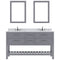 Modern Fittings Caroline Estate 60" Double Bath Vanity with Calacatta Quartz Top and Square Sinks