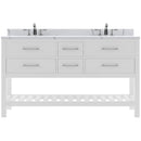 Modern Fittings Caroline Estate 60" Double Bath Vanity with Calacatta Quartz Top and Square Sinks