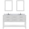 Modern Fittings Caroline Estate 60" Double Bath Vanity with Calacatta Quartz Top and Square Sinks Faucets