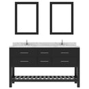 Modern Fittings Caroline Estate 60" Double Bath Vanity with Cultured Marble Quartz Top and Round Sinks