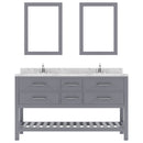 Modern Fittings Caroline Estate 60" Double Bath Vanity with Cultured Marble Quartz Top and Round Sinks Faucets