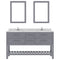 Modern Fittings Caroline Estate 60" Double Bath Vanity with Cultured Marble Quartz Top and Round Sinks Faucets