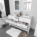 Modern Fittings Caroline Estate 60" Double Bath Vanity with Cultured Marble Quartz Top and Square Sinks