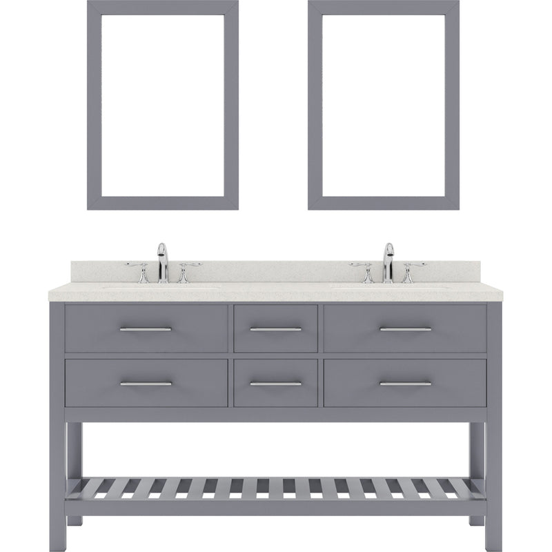 Modern Fittings Caroline Estate 60" Double Bath Vanity with Quartz Top and Round Sinks