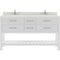 Modern Fittings Caroline Estate 60" Double Bath Vanity with Quartz Top and Round Sinks