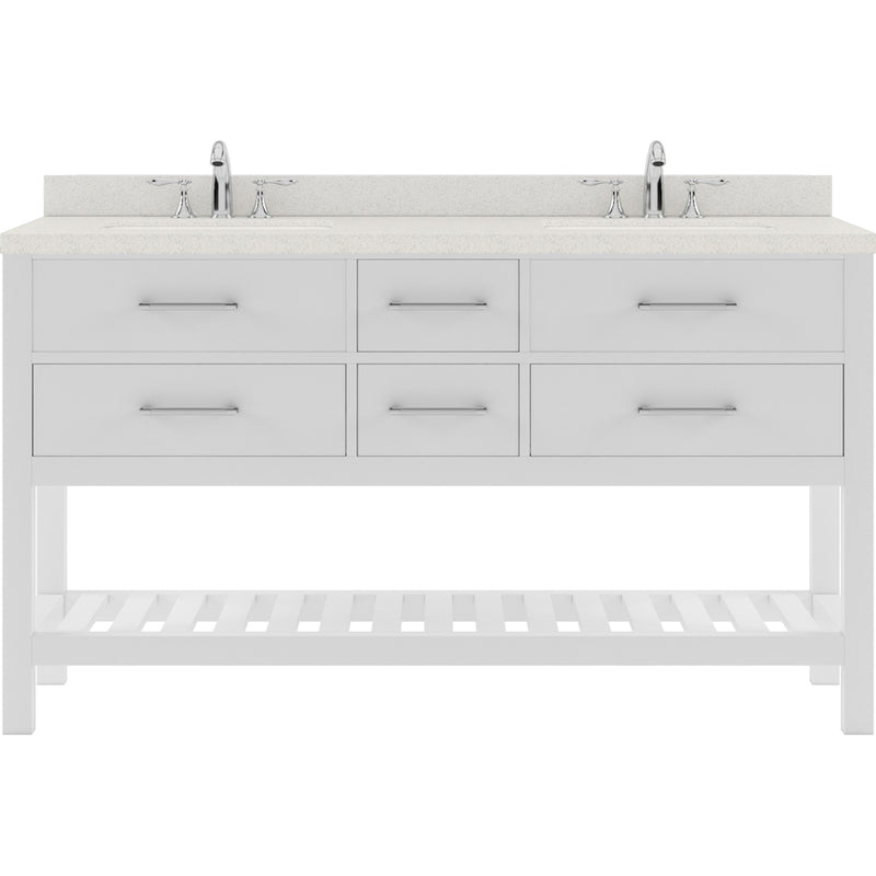 Modern Fittings Caroline Estate 60" Double Bath Vanity with Quartz Top and Round Sinks