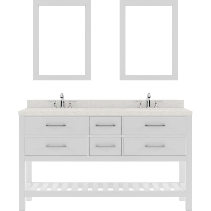 Modern Fittings Caroline Estate 60" Double Bath Vanity with Quartz Top and Round Sinks