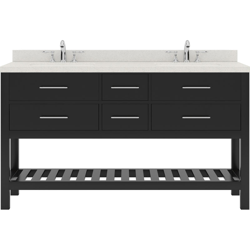 Modern Fittings Caroline Estate 60" Double Bath Vanity with Quartz Top and Square Sinks