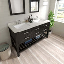 Modern Fittings Caroline Estate 60" Double Bath Vanity with Quartz Top and Square Sinks