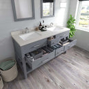 Modern Fittings Caroline Estate 60" Double Bath Vanity with Quartz Top and Square Sinks