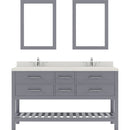 Modern Fittings Caroline Estate 60" Double Bath Vanity with Quartz Top and Square Sinks