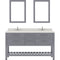 Modern Fittings Caroline Estate 60" Double Bath Vanity with Quartz Top and Square Sinks Faucets