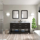 Modern Fittings Caroline Estate 60" Double Bath Vanity with Marble Top and Round Sinks