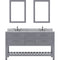 Modern Fittings Caroline Estate 60" Double Bath Vanity with Marble Top and Round Sinks Faucets