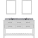 Modern Fittings Caroline Estate 60" Double Bath Vanity with Marble Top and Round Sinks Faucets