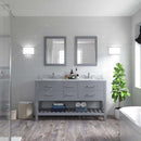 Modern Fittings Caroline Estate 60" Double Bath Vanity with Marble Top and Square Sinks Faucets